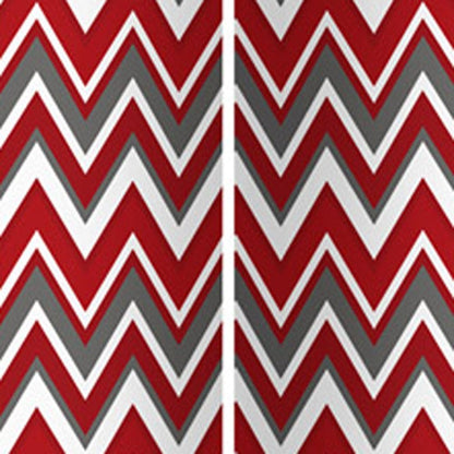 84" Red And Gray Canvas Folding Four Panel Screen Room Divider