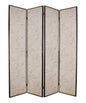 84" Tan Fabric Folding Four Panel Screen Room Divider