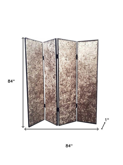 84 X 84 Bronze Wood & Fabric  Screen