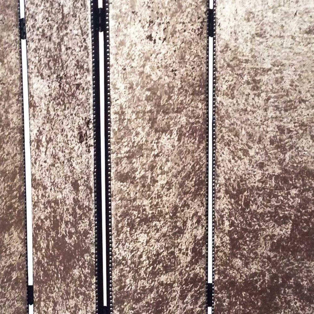 84" Tan Fabric Folding Four Panel Screen Room Divider