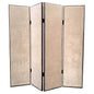 84" Tan Fabric Folding Four Panel Screen Room Divider