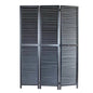 67" Black Solid Wood Panel Screen Room Divider
