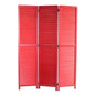 67" Red Solid Wood Panel Screen Room Divider