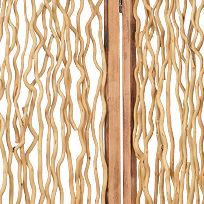 69" Brown Wood Folding Three Panel Screen Room Divider