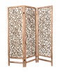 69" Brown Solid Wood Panel Screen Room Divider