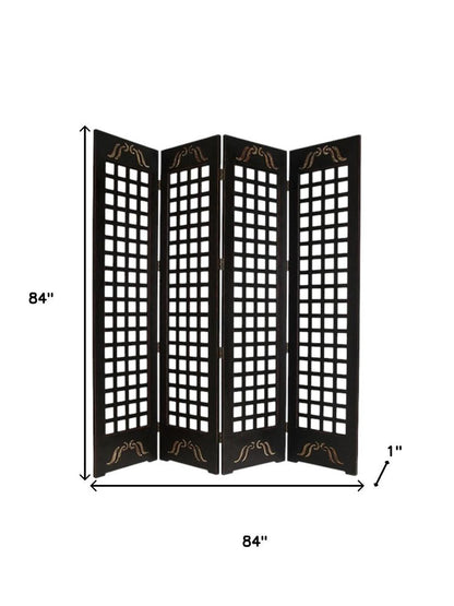 84" X 84" Brown Wood Omega  Screen