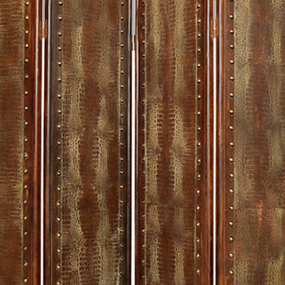 76" X 84" Brown Faux Leather Reptillian  Screen