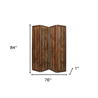 76" X 84" Brown Faux Leather Reptillian  Screen