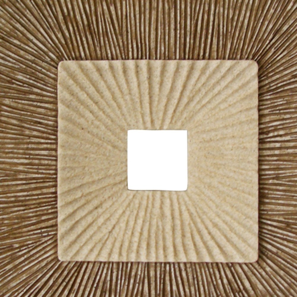 Set of Two Brown Abstract Geometric Sandstone Square Hanging Wall Decor