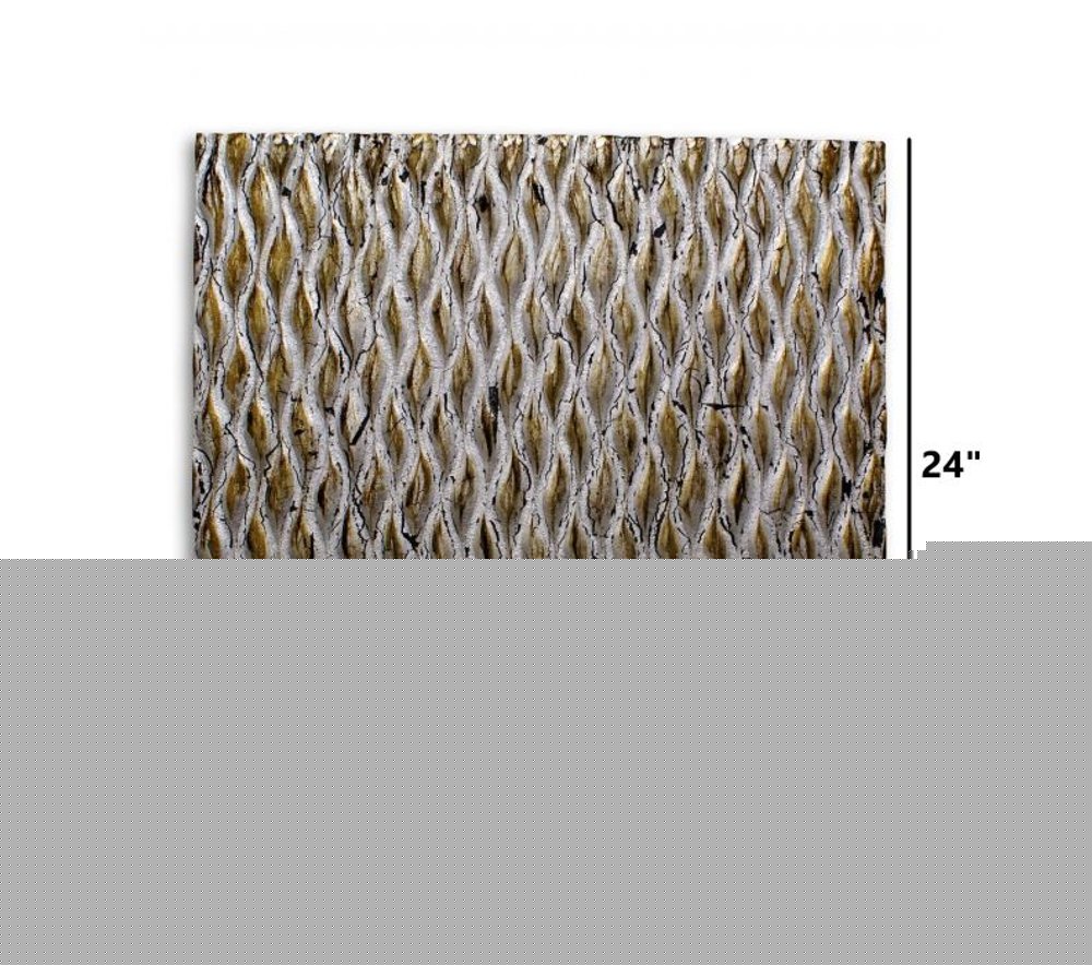 24" X 24" X 1" Raw Wood Look Silver Finish Square Wall Art Medium