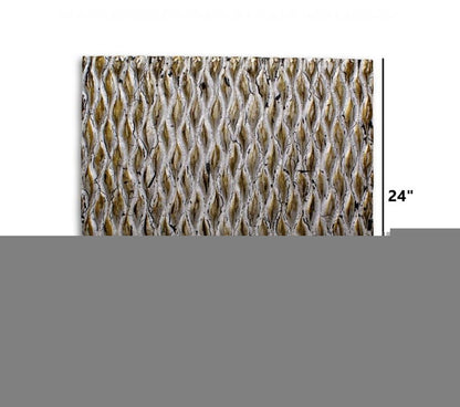 24" X 24" X 1" Raw Wood Look Silver Finish Square Wall Art Medium