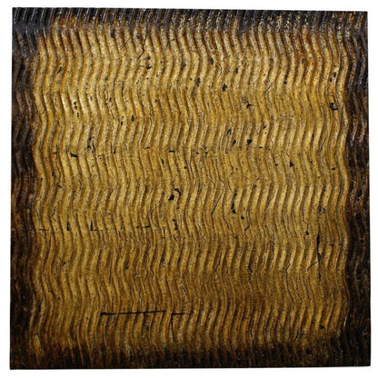 24" X 24" X 1" Raw Wood Look Silver Finish Square Wall Art Medium