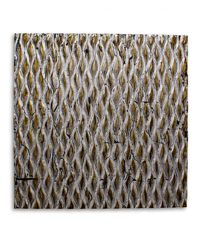 36" X 36" Silver Square Abstract Hanging Dimensional Sculpture