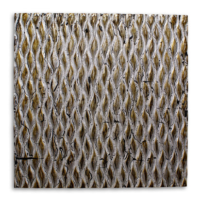 36" X 36" Silver Square Abstract Hanging Dimensional Sculpture