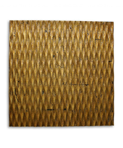 36" X 36" Silver Square Abstract Hanging Dimensional Sculpture