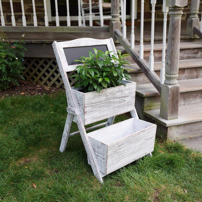 10" Gray Solid Wood Indoor Outdoor Planter Box