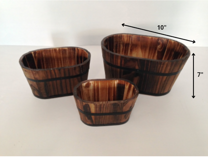 1" X 10" X 7" Brown, Wood Garden Planter - 3 Piece