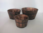Set of Three Brown Solid Wood Round Pot Planter