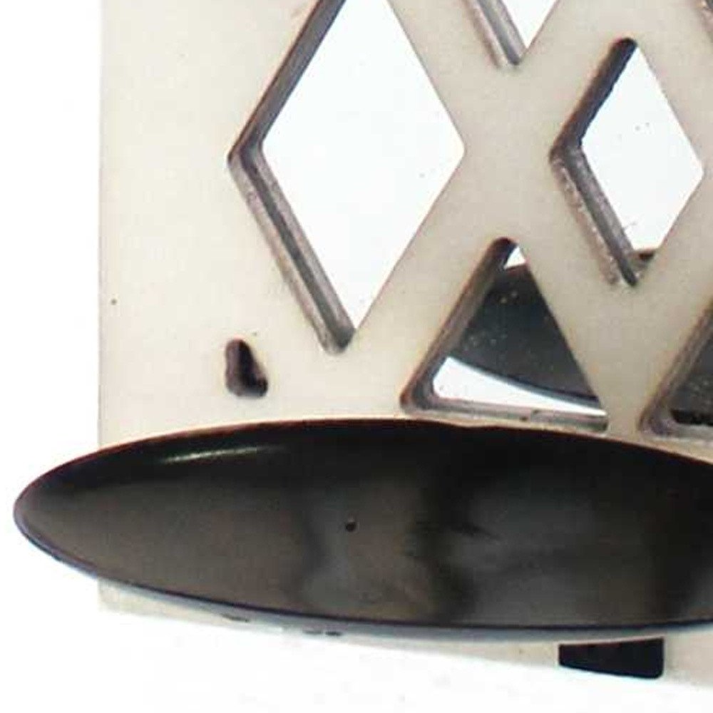 6" White Wood Wall Sconce Candle Holder