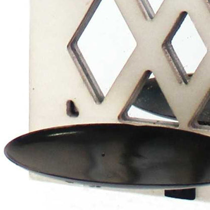 6" White Wood Wall Sconce Candle Holder