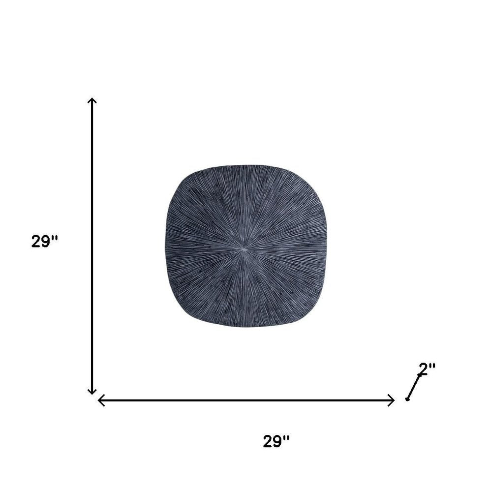 29" X 29" X 2" Gray, Sandstone, Ribbed, Square - Wall Decor