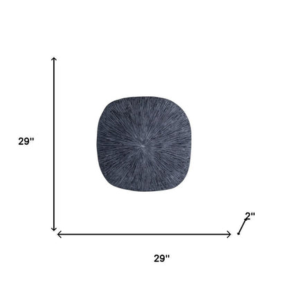 29" X 29" X 2" Gray, Sandstone, Ribbed, Square - Wall Decor
