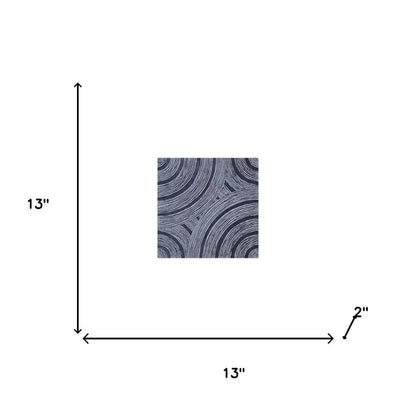 13" X 13" X 2" Gray Lined, Square - Wall Decor