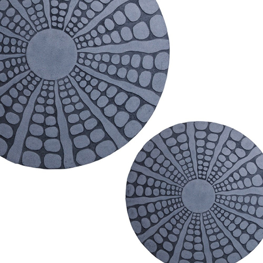 19" X 19" X 2" Sandstone, Fine Polished, Round With Stardust Pebble Finish - Wall Decor