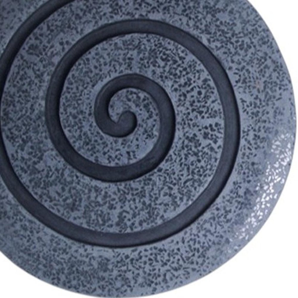 14" X 14" X 2" Gray Round Modern Spiral Wall Art