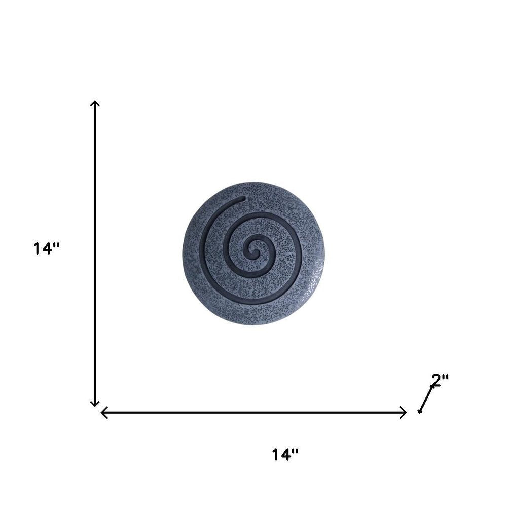 14" X 14" X 2" Gray Round Modern Spiral Wall Art