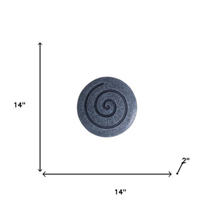 14" X 14" X 2" Gray Round Modern Spiral Wall Art