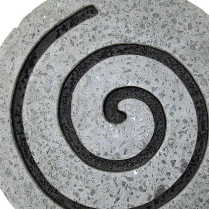 19" X 19" X 2" Gray Round Modern Spiral Wall Art