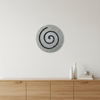 28" X 28" X 2" Gray Round Modern Spiral Wall Art