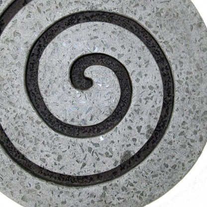 28" X 28" X 2" Gray Round Modern Spiral Wall Art