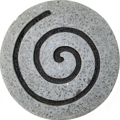 28" X 28" X 2" Gray Round Modern Spiral Wall Art