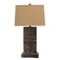 4.75 X 9.5 X 29.5 Brown Vintage With Metal Pedestal - Table Lamp