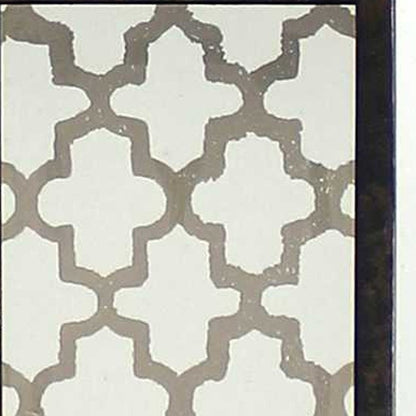 30" Distressed Bronze Metal Bedside Lamp With Beige Shade