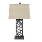 5 X 8 X 28.75 Silver Metal With Multi Mini Grotto Pattern - Table Lamp