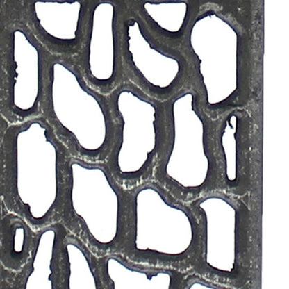 29" Distressed Black Metal Bedside Lamp With Beige Shade