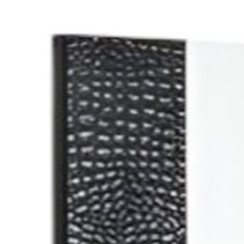 41" Black Faux Shagreen Partially Framed Accent Mirror