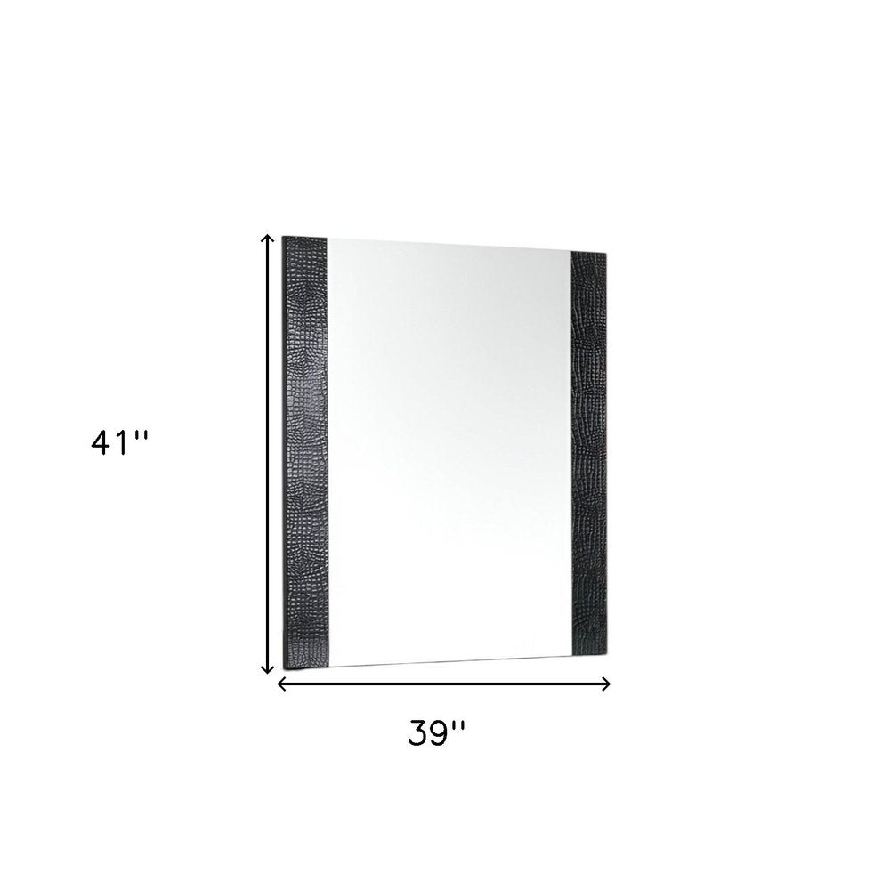 41" Beige Wood Framed Mounted Dresser Mirror