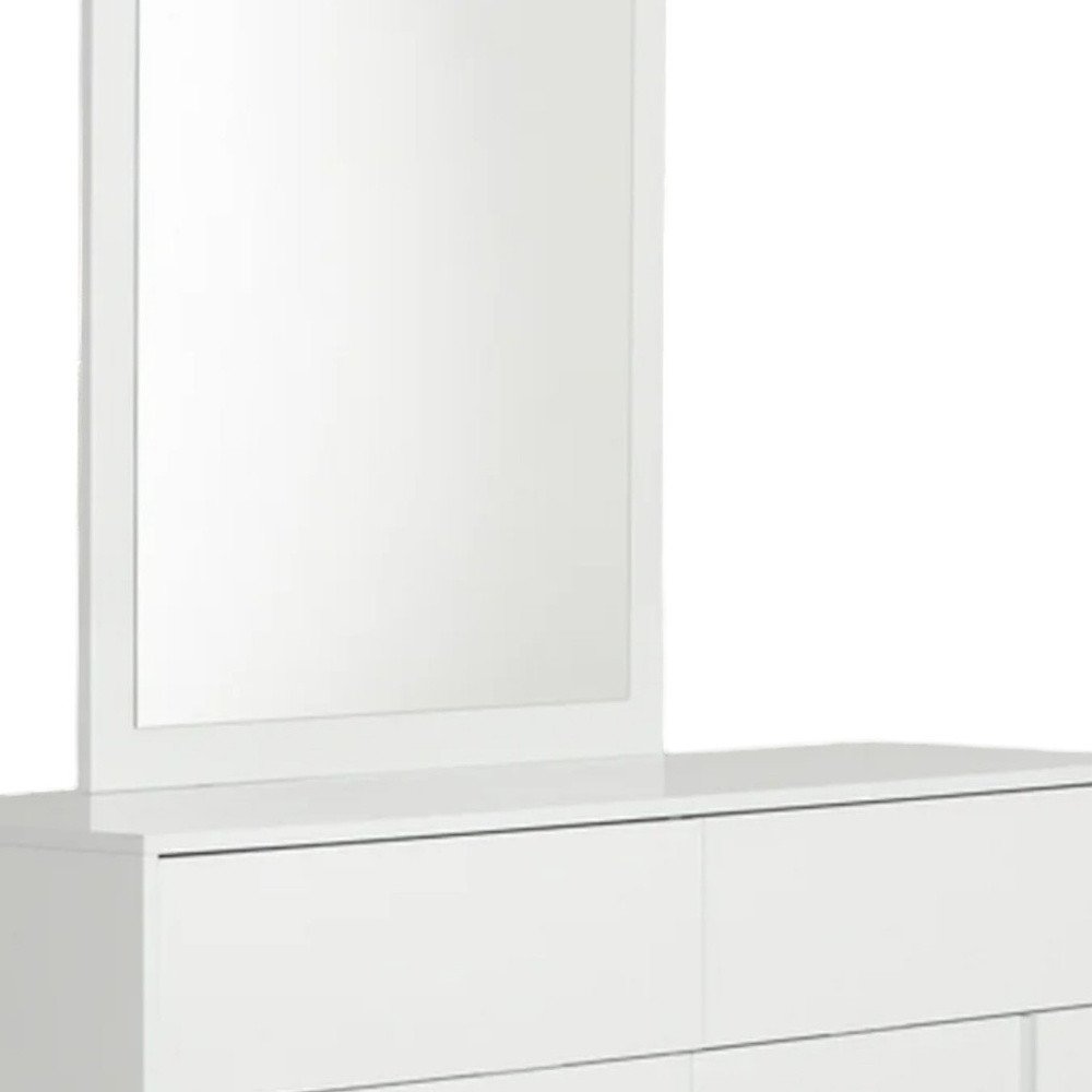 41" Beige Wood Framed Mounted Dresser Mirror