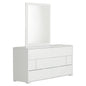 41" Beige Wood Framed Mounted Dresser Mirror