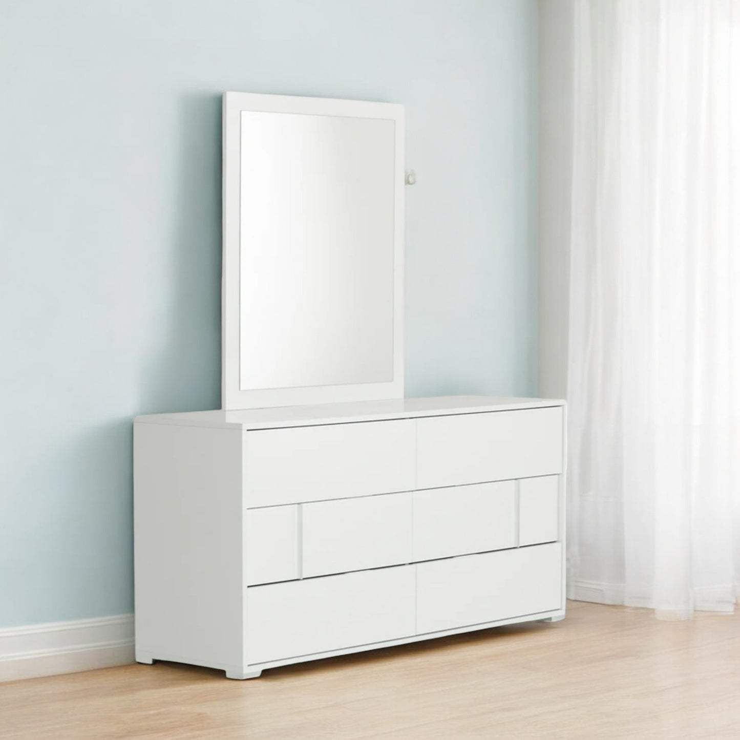 41" Beige Framed Dresser Mirror