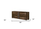 66" Brown Wood Three Drawer Double Dresser