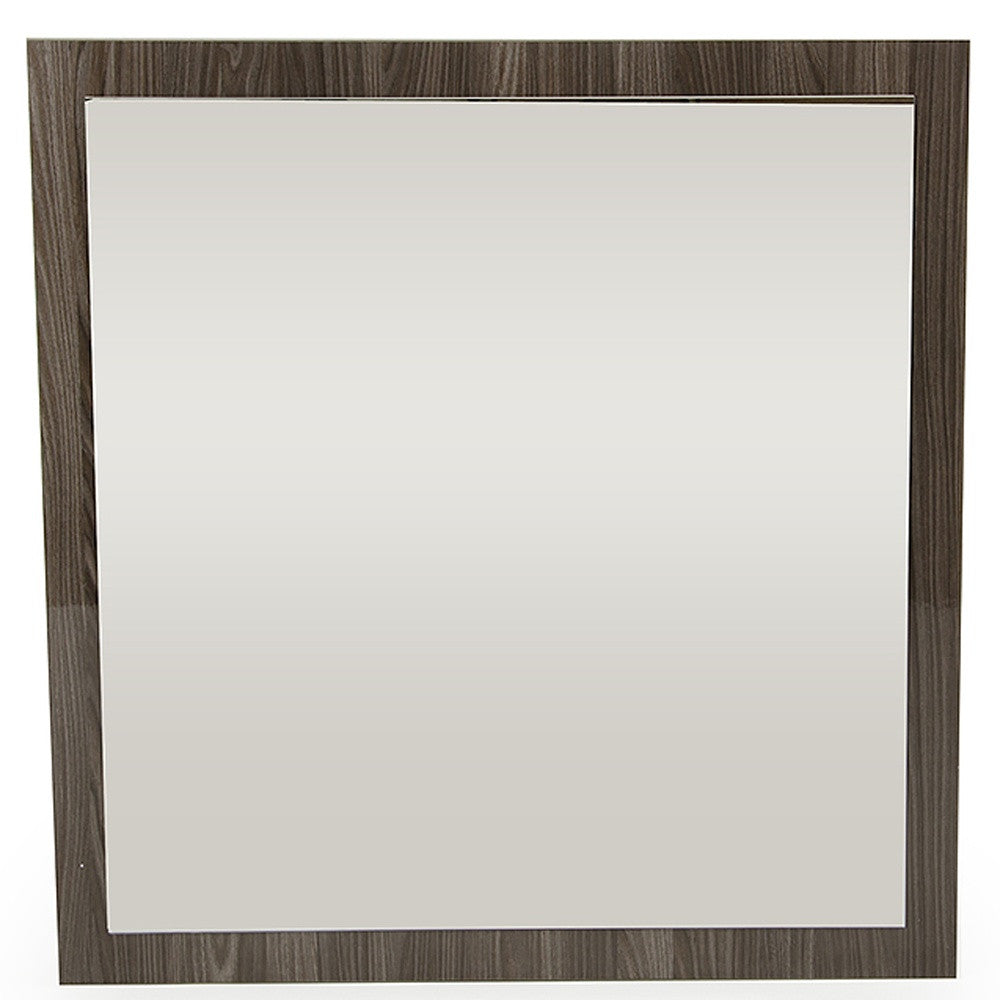41" Gray Square Wood Framed Accent Mirror