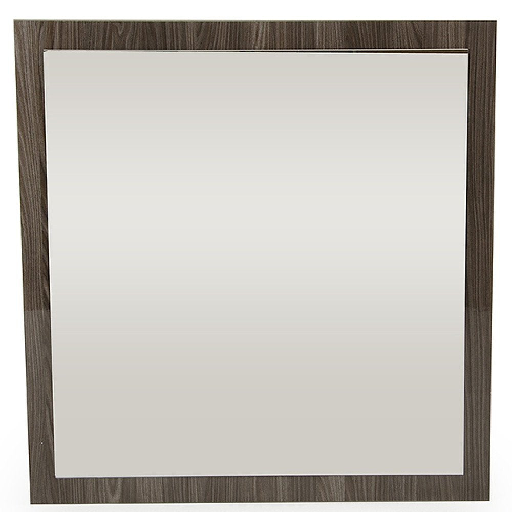 41" Gray Square Wood Framed Accent Mirror
