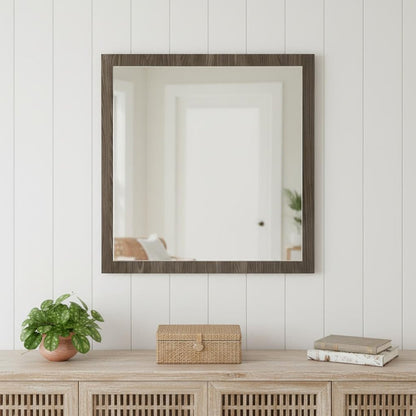 41" Gray Square Wood Framed Accent Mirror
