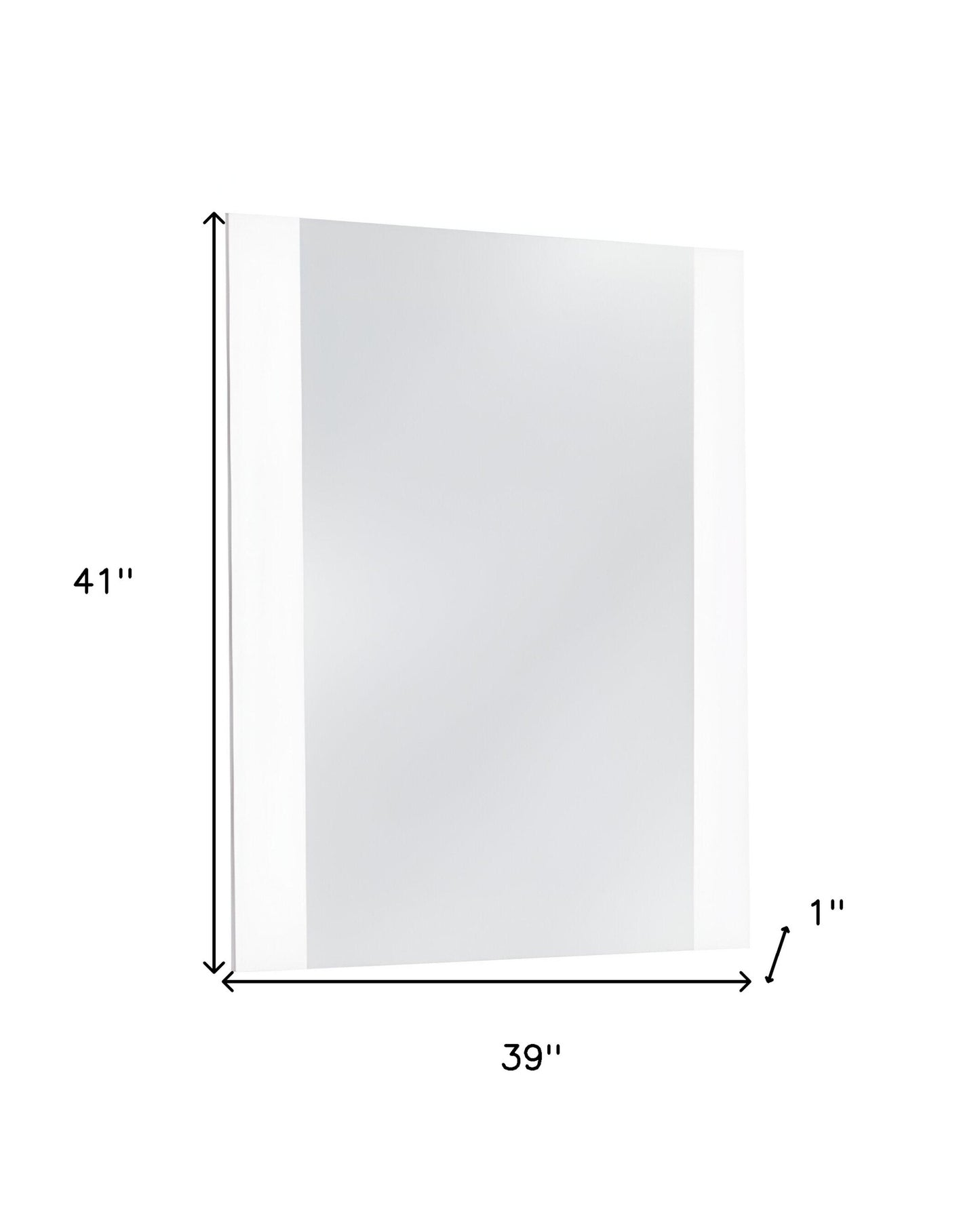 39" White Mdf  Steel  And Glass Mirror