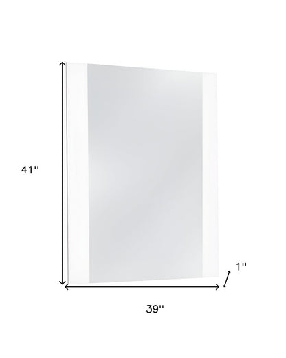 41" White Framed Mounted Dresser Mirror